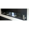Vetro frontale camini 56 cm x 10 cm + 2 staffe in acciaio