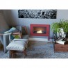 Biocamino 64x40x15 cm Rosso con vetro frontale bruciatore da 1,5 litri