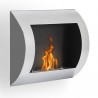 Biocamino mod. FD61 Selly Boxato 80 cm camino al bioetanolo argento Acciaio inox satinato regolabile design