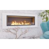 Biocamino da parete 180 cm mod. Varna Bianco bruciatore unico con vetro 180x66x17cm