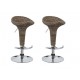 sgabello CASABLANCA (XH-102 T), coppia di sgabelli design rattan, stool, marrone