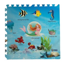 Tappeto puzzle 60x60 4 pezzi per bambini palestra da interno Oceano