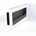 Biocamino da parete mod. Venezia Bianco 150x61x18 cm con 3 bruciatori regolabili con vetro 150