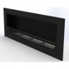 BIOCAMINO 180 CM MOD. OSCAR NERO CON CORNICE E VETRO 4 BRUCIATORI REGOLABILE 180X66 CM