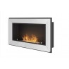 BIOCAMINO mod Giga Bianco con vetro 90x20x49cm bio camino Stufa