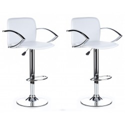 SGABELLO TOKIO (XH 101-2),SHINNING bianco PVC LEATHER COVERED, coppia di sgabelli design, stool,PVC