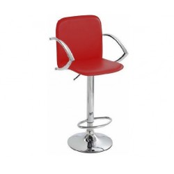 SGABELLO TOKIO (XH 101-2),BLACK SHINNING PVC LEATHER COVERED rosso, coppia di sgabelli design, stool,PVC