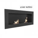 Biocamino Black London 150x65x16 cm bio camino 2x1.2 lit +vetro