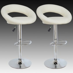sgabello BUENOS AIRES (XH-232), coppia di sgabelli design, stool bianco