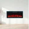 Camino elettrico caminetto mod Plexi bianco 1800 W stufa 1067x457 x126 mm