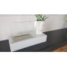 Biocamino mod Lotti bianco con vetro 48x19x10cmstufa camino da tavolo