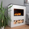 Camino elettrico 100 x 110 x 40 cm mod Burn camino stufa Bianco con vapore 3D