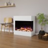 Stufa Camino elettrico mod Magda 90x 86,7 x 45cm destra bianco e legno arredeo