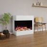 Stufa Camino elettrico mod Magda 90x 86,7 x 45cm sinistra bianco e legno arredeo