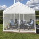 Gazebo richiudibile 3x3 m pieghevole telo bianco in PVC 100% impermeabile