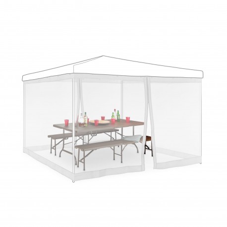 Gazebo richiudibile 3x3 m pieghevole telo bianco in PVC 100% impermeabile