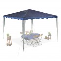 Pavillon per ogni occasione Gazebo per feste Blu scuro-Bianco 2,5 x 3 x 4 m