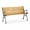 Panchina da giardino in ghisa e legno duro mod Giusy 73,5 x 126 x 52,5 cm