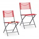 Set di 2 Sedie da Giardino 85 x 45 x 60 cm sedie abbinabili mod Rosso