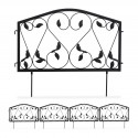 4x Elementi Romantica Bordura per Aiuole Giardino mod .Anna in Stile Vintage 47 x 225 x 1,5 cm ferro-Nero