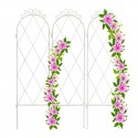 Set di 3 Griglie Bianche per Piante Rampicanti mod rose Design Elegante bordura 92 x 27,5 x 1 cm