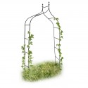 Arco per Piante Rampicanti in Metallo per Valorizzare i Tuoi Fiori 240 x 170 x 38 cm-Acciaio- Verde Scuro