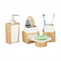 Set di Accessori da Bagno a 4 Pezzi Set da Bagno da Quattro Accessori Ceramica e bambù