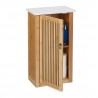 Elegante Pensile da Bagno con Design a Lamelle 60 x 34,5 x 21 cm Spazio di archiviazione aggiuntivo in bagno, ingresso o cucina