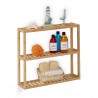 Scaffale Stretto in Bambù con Ripiani Regolabili Scaffale da Bagno con 3 Ripiani Regolabili 54 x 60 x 15 cm