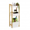 Moderno Mobiletto a Cestelli per Bagno, Cucina e Altro 74,5 x 28 x 20 cm Bambù e Faggio3 Cestelli