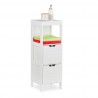 Armadietto Salvaspazio Medio in Bianco Opaco Mobile da Bagno 90 x 30 x 30 cm