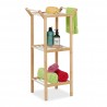 Pratico scaffale porta asciugamani con 3 ripiani 85 x 41,5 x 30 cm Versatile scaffale in bambù per bagno e cucina