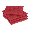 Set di Cuscini per Sedie (4 Pezzi) Rosso 5 x 38 x 38 cm Adatti a sedie da giardino, balcone e cucina