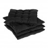 Set di Cuscini per Sedie (4 Pezzi) Nero 5 x 38 x 38 cm La morbida imbottitura garantisce un elevato