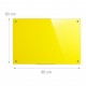 Lavagna magnetica scrivibile con porta penne giallo 60 x 90 x 6,5 cm vetro, acciaio, plastica