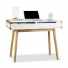 Scrivania bianca con cassetti dal design nordico 73,5 x 100 x 45 cm con bordi arrotondati