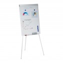 Lavagna magnetica con supporto per fogli Flipchart 90 x 60 cm altezza fino a 175 cm Bianco-argento