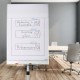 Lavagna magnetica con supporto per fogli Flipchart 90 x 60 cm altezza fino a 175 cm Bianco-argento