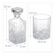 Elegante Decanter per Whisky con 4 Bicchieri 22 x 9 x 9 cm Set di Bicchieri da Whisky Elegante con Caraffa