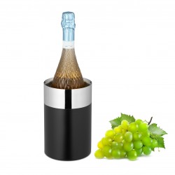 Elegante Secchiello Portabottiglie in Acciaio Inox a Doppia 18,5 x 12 cm Parete Portabottiglie per vino bianco e altro