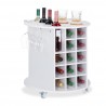 Portabottiglie Mobile con Porta Bicchieri Carrello Portavino in Bianco 56 x 54 cm