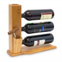 Portabottiglie per i Tuoi Vini Preferiti Portabottiglie in Bambù 32 x 34 x 12 cm 3 supporti per singola bottiglia