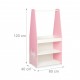 Appendiabiti per bambini con scaffali 120 x 60 x 40 cmv Rosa, bianco