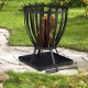 Braciere rotondo per momenti di relax in giardino con piastra di base 57 x 56 x 47,5 cm