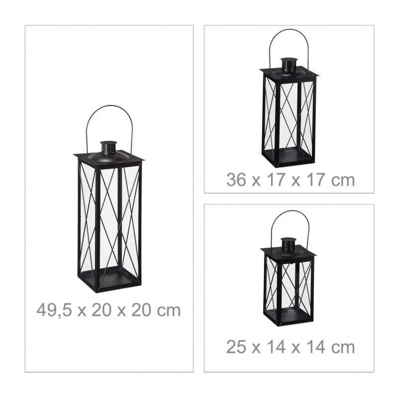 Romadedi Set di 20 mini lanterne decorative nere - decorazione da tavolo piccola lanterna da