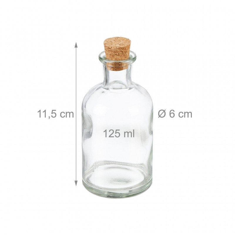 2 Bottiglie Decorative In Vetro Con Tappo In Sughero 50 Ml - Perfette Per Fai Da Te, Centrotavola E Terrari