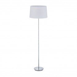 Lampada da terra in tessuto con base argentata Elegante base cromata in argento Attacco E27