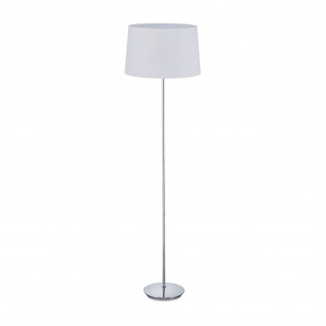 Lampada da terra in tessuto con base argentata Elegante base cromata in argento Attacco E27