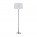 Lampada da terra in tessuto con base argentata Elegante base cromata in argento Attacco E27