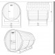 Sauna LAHTI Misura XL 8 kW sauna tradizionale per gli spazi esterni 195 x 192 x 220 cm